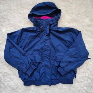 Vintage Eddie Bauer Hooded Windbreaker Womens M Colorblock Jacket Nylon Gorpcore